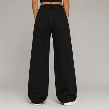 High-Waisted Straight Fit Jeans
