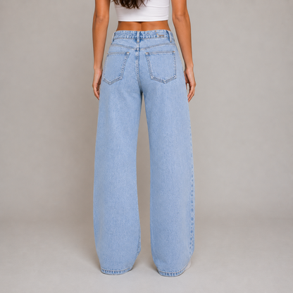 High-Waisted Straight Fit Jeans