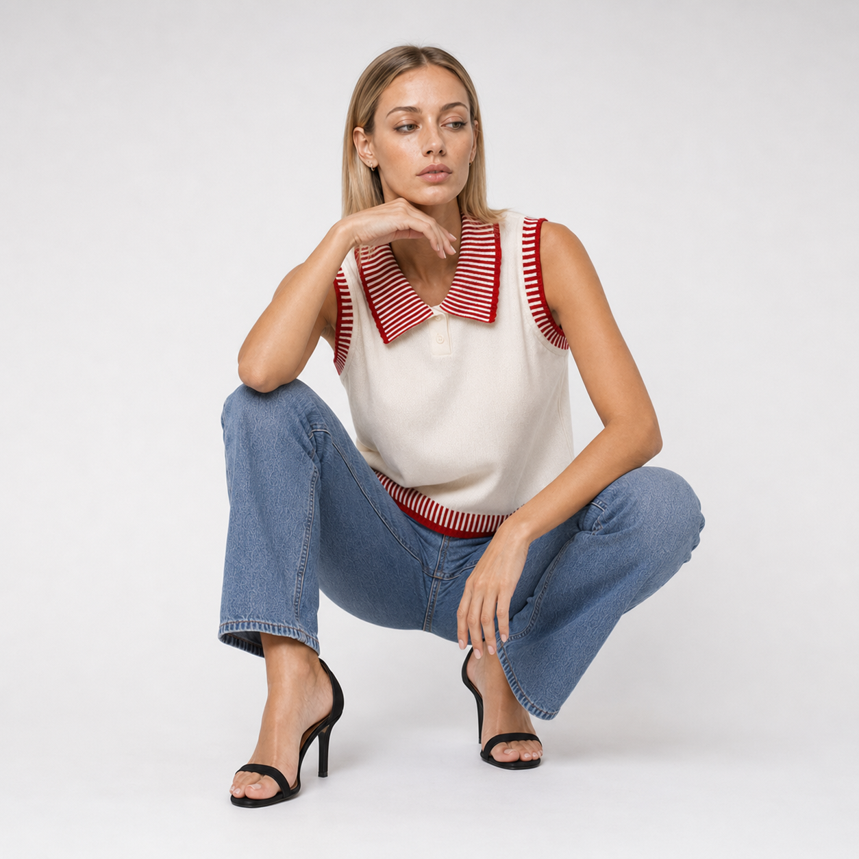 Striped Knit Vest Top