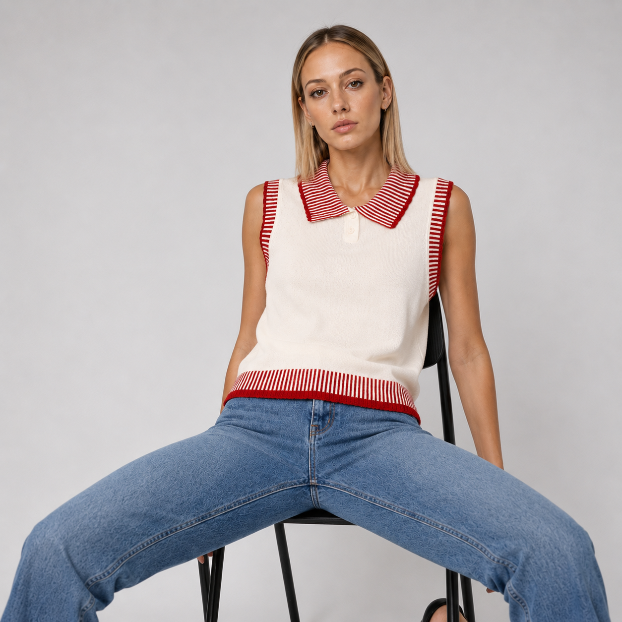 Striped Knit Vest Top