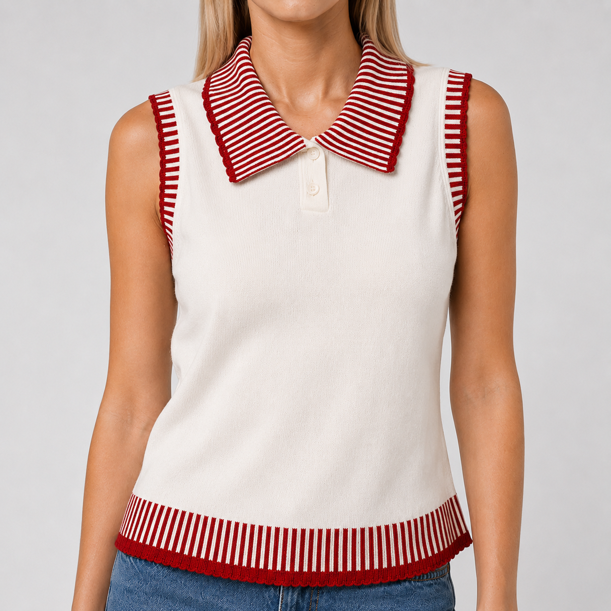 Striped Knit Vest Top