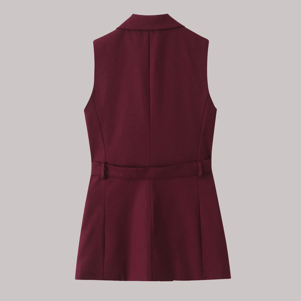 Burgundy Sleeveless Vest Blazer
